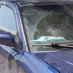 The windshield damage